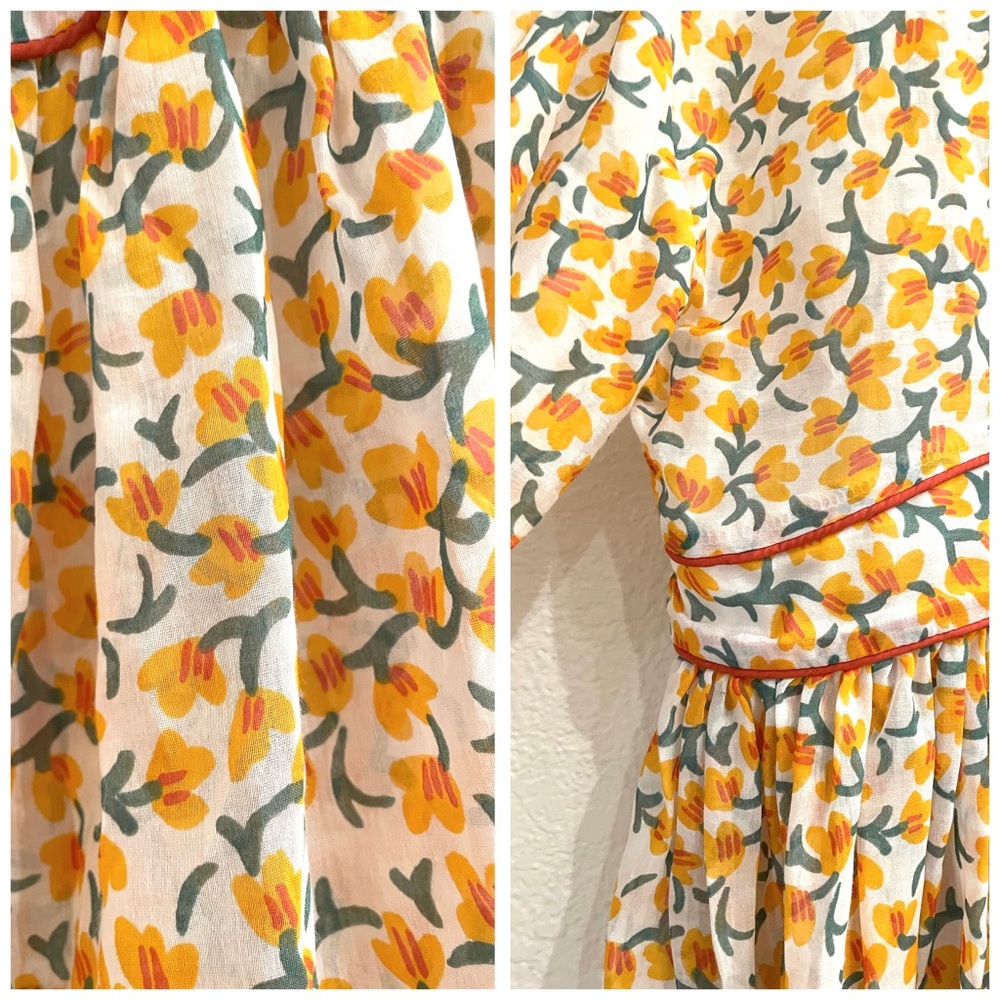 Ottod’ame Anthropologie Unica Peasant Floral Blouse Boho Hippie - Picture 8 of 9